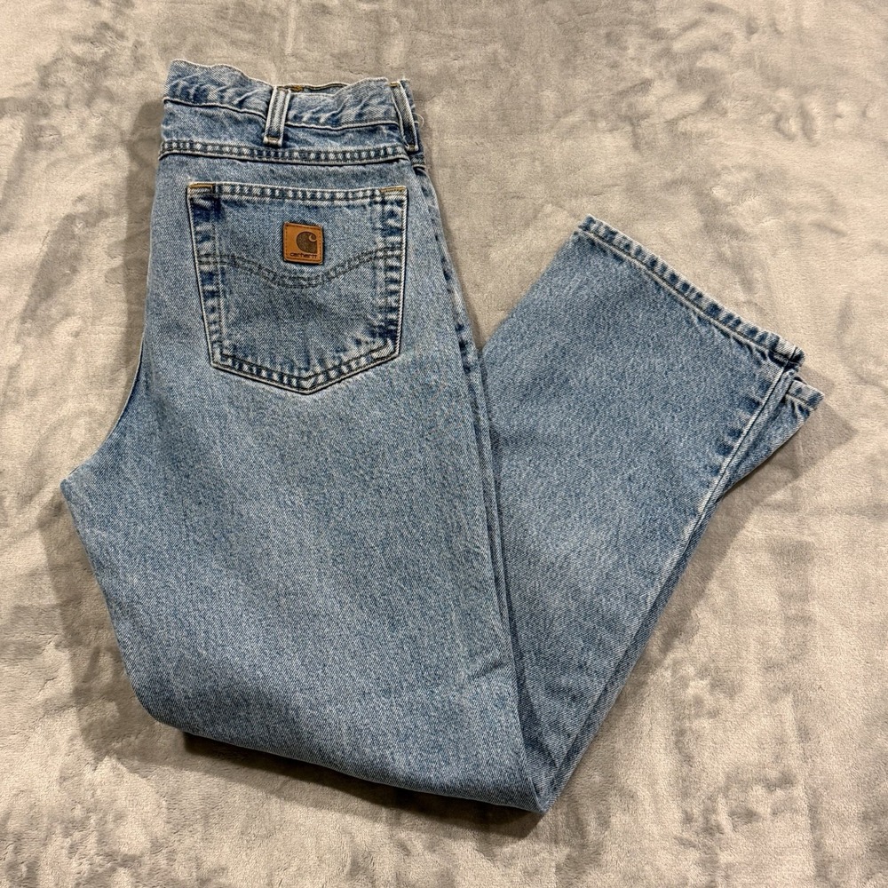 Vintage Carhartt B180 Men's Jeans 32x30 Traditional Fit Light Wash 1990's